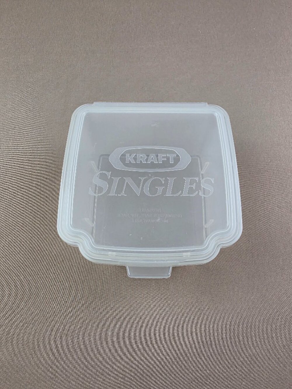Vintage Kraft Cheese Singles Storage Container Clear Plastic Hinged